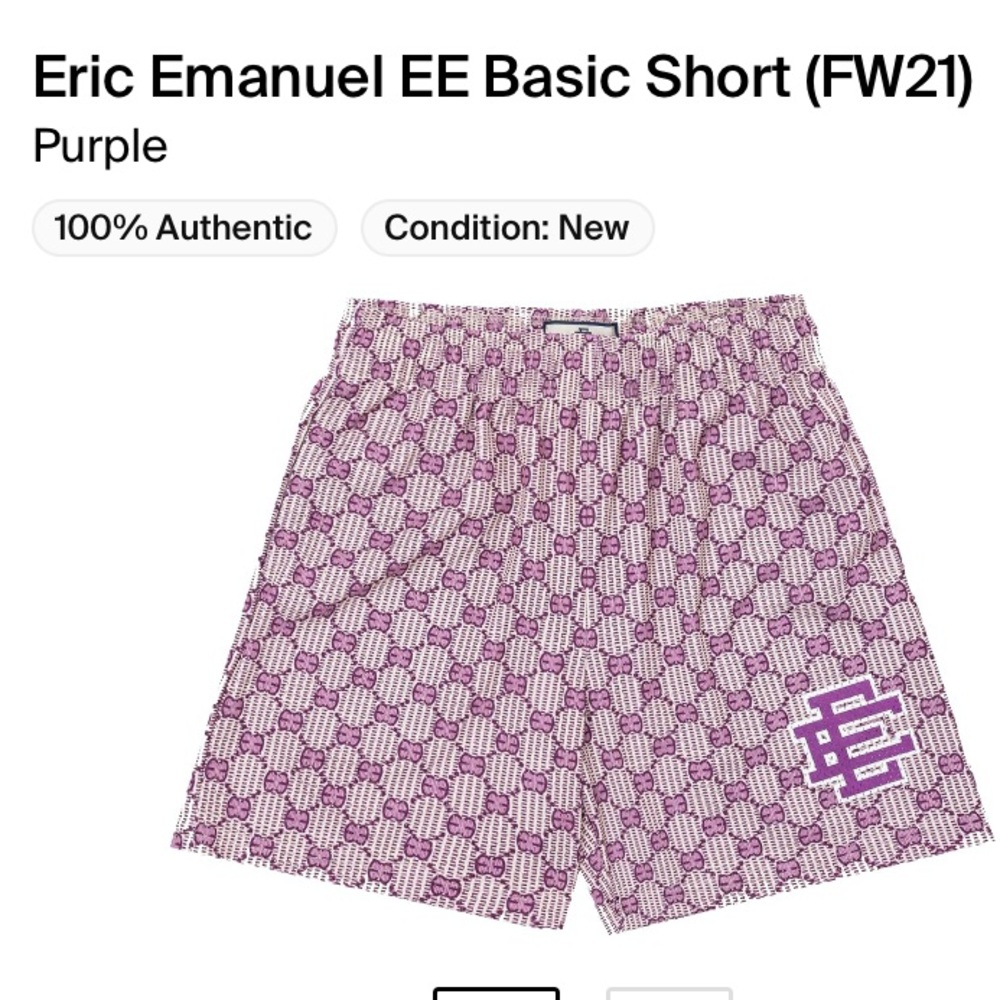 Purple Eric Emanuel shorts